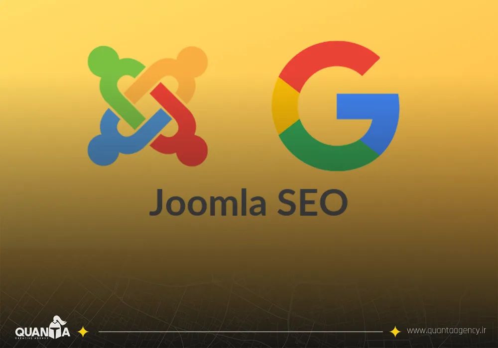 پس زمینه زرد که وسط آن لوگو گوگل و جوملا قرار گرفته است